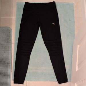 Puma Black Leggings with Gold Logo